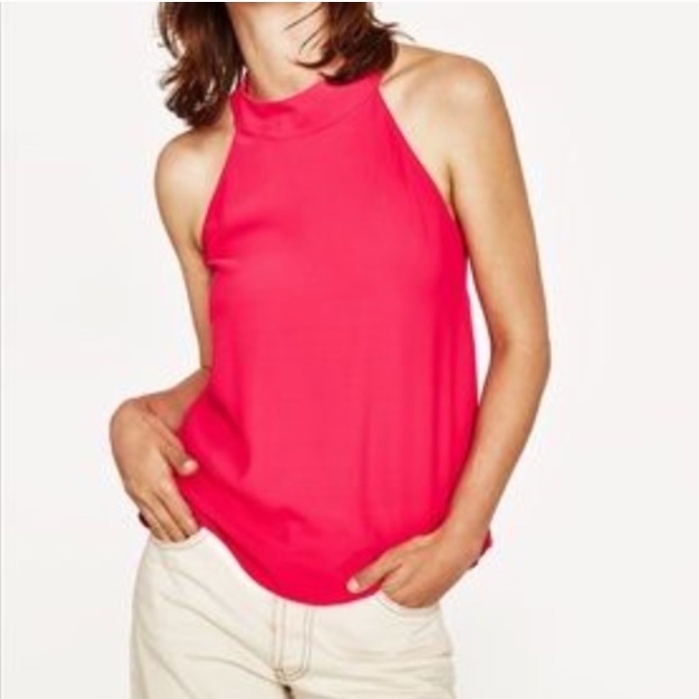 Zara Fuchsia Twist Back Tank